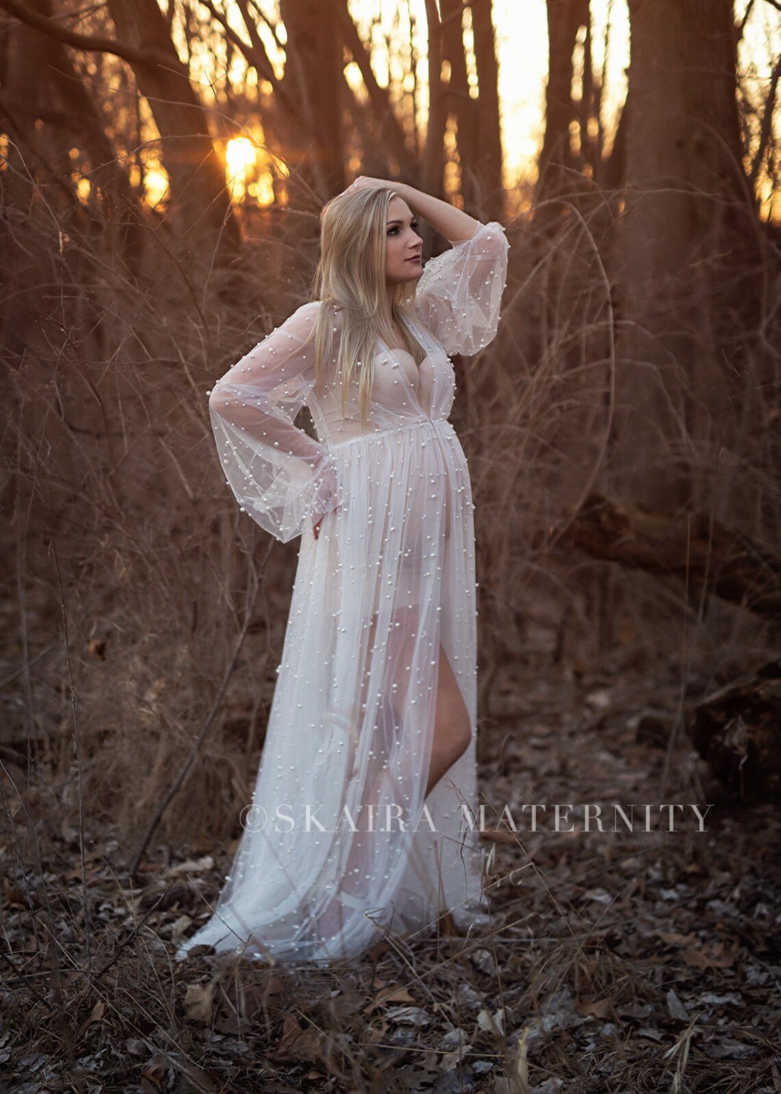 Maternity Pearl Robe Dress Maternity Robe Pregnancy Dress Etsy