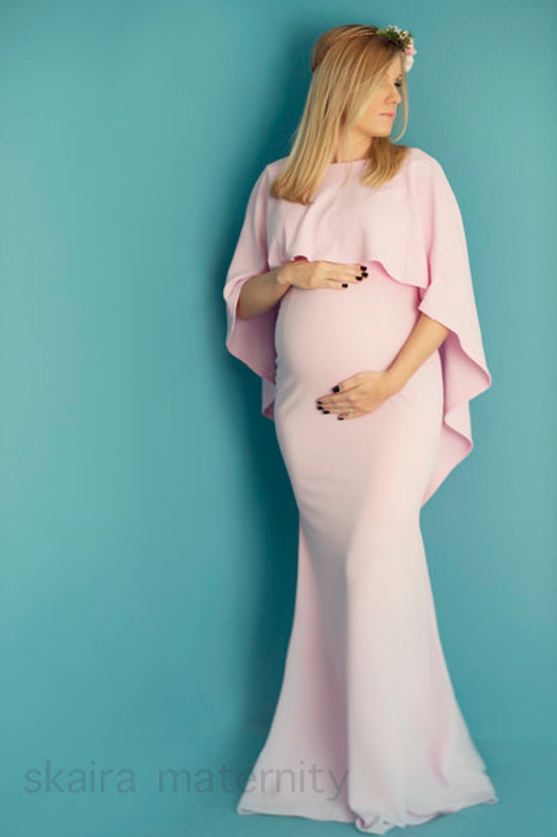 Maternity Dress With Cape Baby Pink Photography Photoshoot Etsy