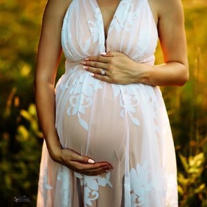 Maternity Dress For Photo Shoot Baby Shower Dress Pregnancy Photo Shoot Dress Gender Reveal Dress image 6