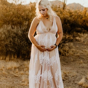 Maternity Dress For Photo Shoot Baby Shower Dress Pregnancy Photo Shoot Dress Gender Reveal Dress image 2