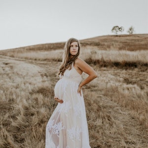Maternity Dress For Photo Shoot Baby Shower Dress Pregnancy Photo Shoot Dress Gender Reveal Dress image 5