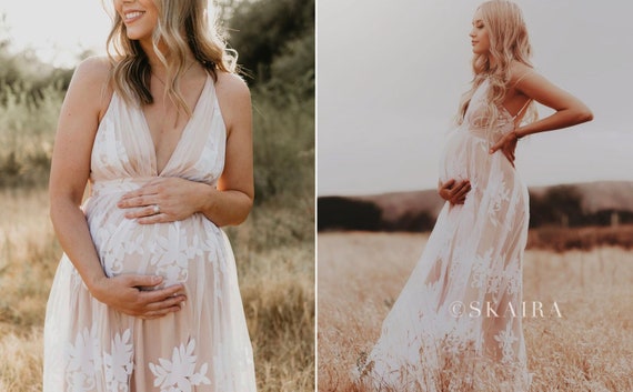 White Maternity Dress Maternity Gown 