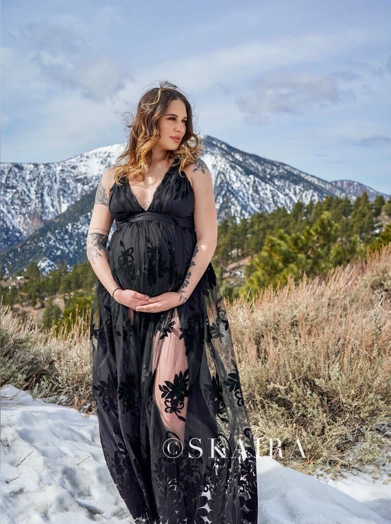 black maternity dress