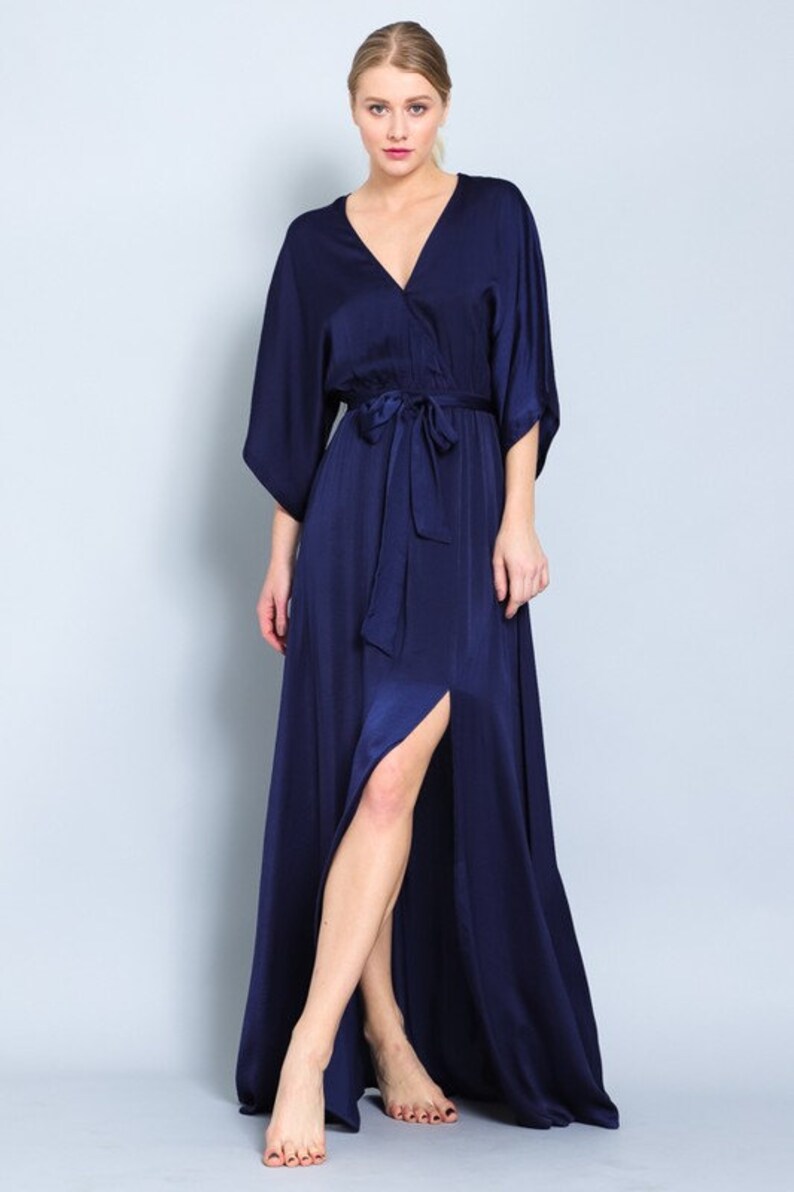 Maternity Gown Baby Shower Dress Navy Blue Wrap Dress Etsy