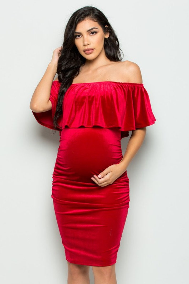 Baby Shower Dress Velvet Maternity Dress Pregnancy Dress Etsy