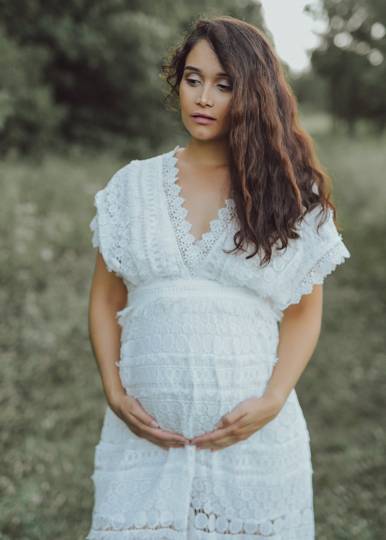 Maternity Lace Dress Maternity Boho Dress Maternity Gown Etsy