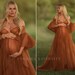 READY TO SHIP, Maternity Dress, Maternity Robe, Pregnancy Dress, Maternity Dress For Photo Shoot, Tulle Dress, Rust Tulle Dress 