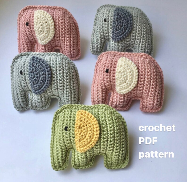 Crochet PDF Pattern in English Elephant | Etsy