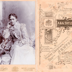 BEAUTIFUL YOUNG WOMAN A&G Taylor vintage Printable Cabinet Card Ephemera Victorian Edwardian Antique Photograph Digital Télécharger 300dpi Jpeg