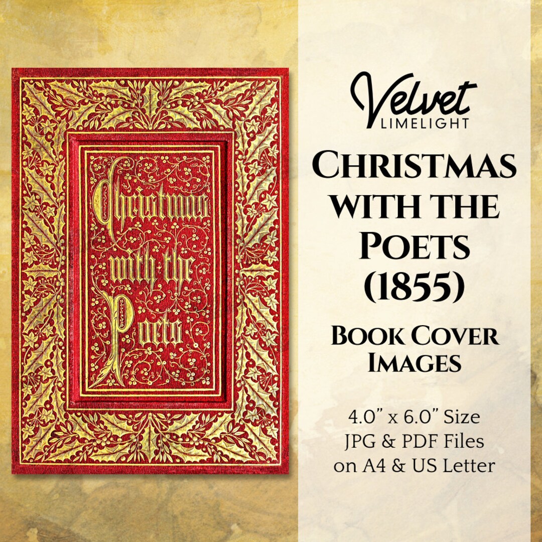 CHRISTMAS WITH the POETS 1855 Vintage Printable Book Cover - Etsy