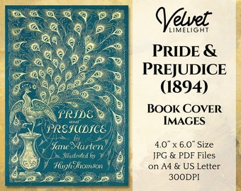 PRIDE & PREJUDICE 1894 Vintage Printable Book Cover Image, Classic  Literature, Georgian Junk Journal Ephemera, Digital Download 300dpi Jpg 