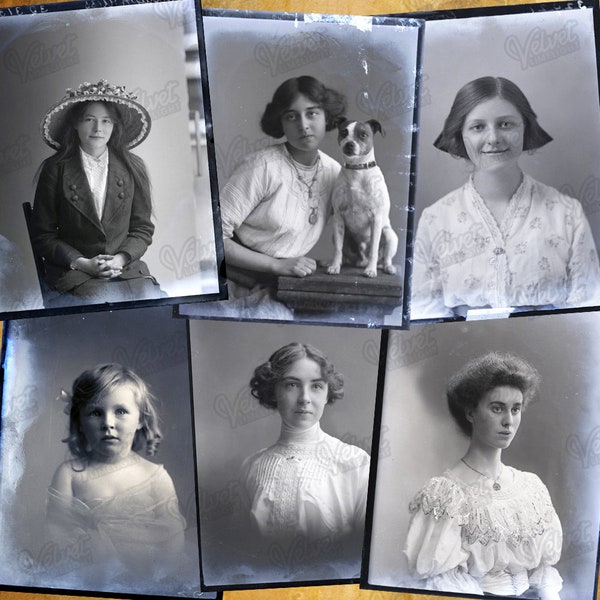 VINTAGE YOUNG LADIES Printable Antique Photos, Scrapbook Ephemera, Edwardian Era Portraits Images Collage Sheet Digital Download 300dpi Jpeg