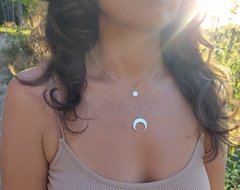 Doble Collar de plata - LUNA, plata 925