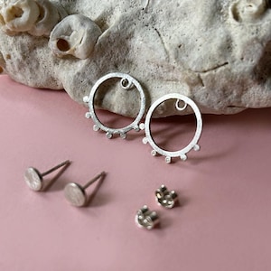 Earrings - DOTS, Ear Jackets, sterling silver 925