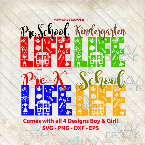 Download Free School Life Svg Boy Girl Pre School Pre K Kindergarten Etsy SVG Cut Files