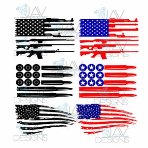 Rifle Flag Svg © Bullet Flag Svg © Distressed Flag © Svg - Etsy