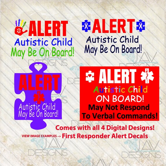Download Autistic Child On Board Non Verbal Child Autism Alert | Etsy
