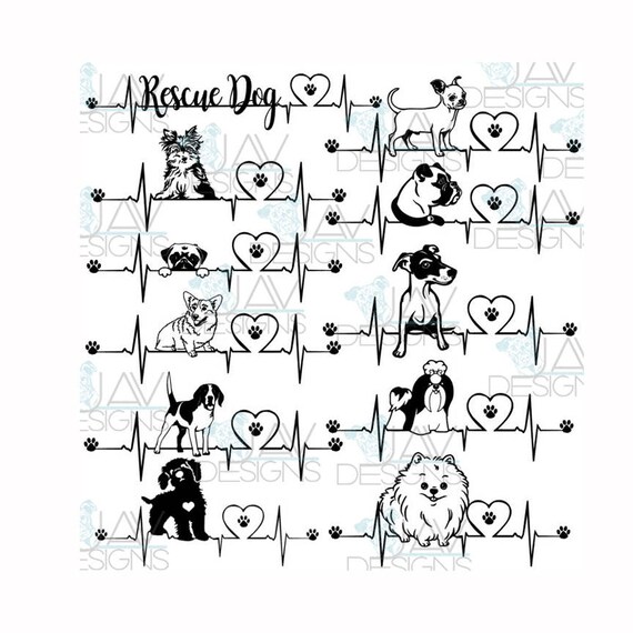 Download 11 Dog Heartbeat Svg Bundle Svg Png Rescue Dog Yorkie Pug Etsy 3D SVG Files Ideas | SVG, Paper Crafts, SVG File