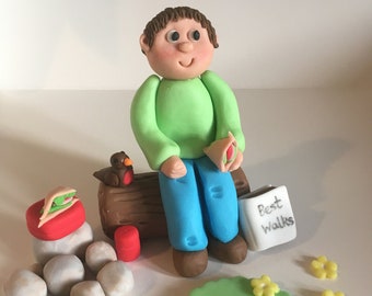 Walking, Hiker, Hill Walker. Handmade Personalised Edible  Birthday Retirement Cake Topper Man/ Woman. Full set