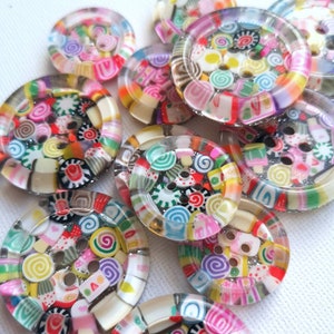 Der Yes You Candy Knopf - handgemachte Kunstharzknöpfe - regenbogen bunt kawaii Kuchen Naschereien süß - 21 mm 30 mm 35 mm 50 mm