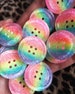 Pastel rainbow stripe glitter resin button 15mm 21mm 30mm 35mm 50mm 