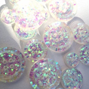 The Aurora. Iridescent magical fairy mermaid colour shifting handmade glitter buttons 15mm 21mm 30mm 35mm 50mm image 5