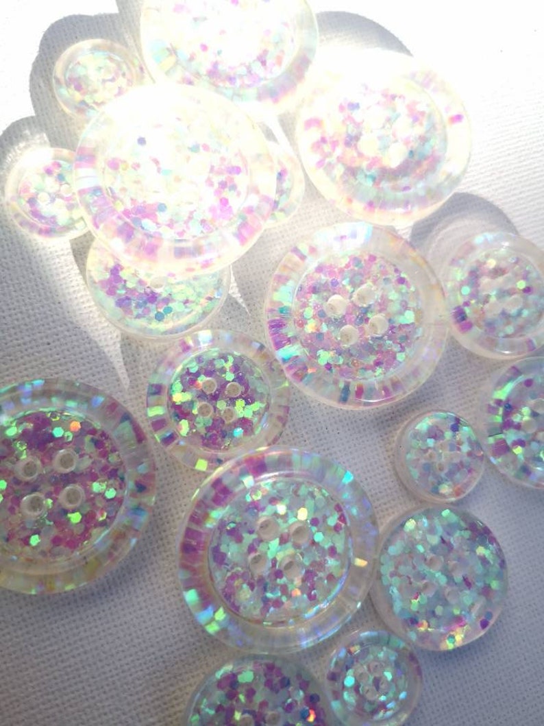 The Aurora. Iridescent magical fairy mermaid colour shifting handmade glitter buttons 15mm 21mm 30mm 35mm 50mm image 5