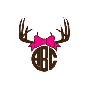 Download Deer Antler Monogram Svg Deer Antler Svg Circle Monogram Svg Etsy