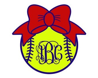 Download Softball Monogram Svg Etsy