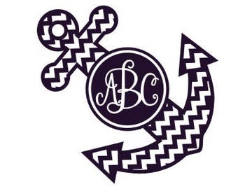 Anchor Monogram Svg Etsy