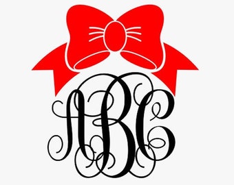 Bow Monogram Svg Etsy