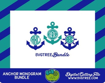 Anchor Monogram Svg Etsy