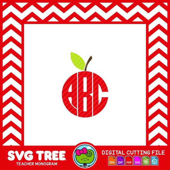 Download Teacher Monogram Svg Teacher Svg Circle Monogram Svg Apple Svg Etsy