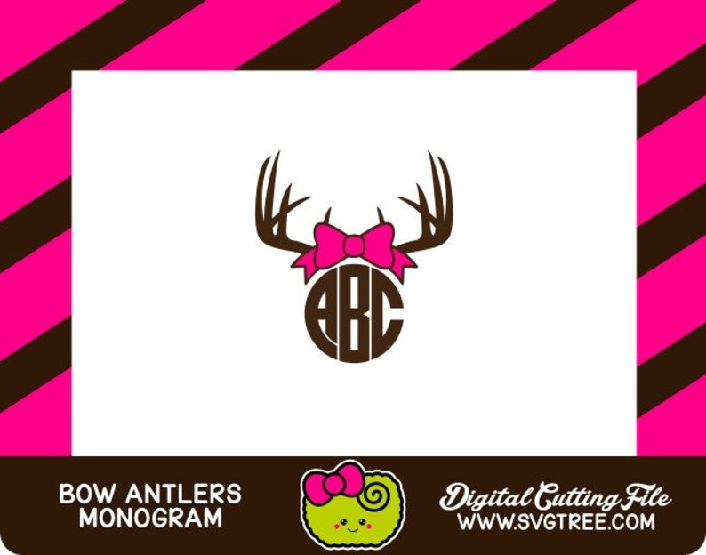 Download Deer Antler Monogram Svg Deer Antler Svg Monogram Svg Etsy
