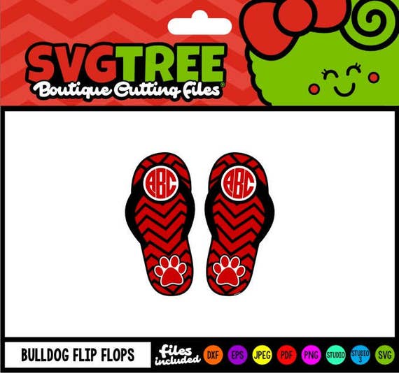 Flip Flop Svg Bulldog Svg Chevron Monogram Svg Commercial Free Etsy