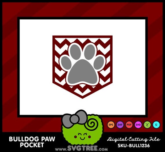 Download Bulldog Svg Paw Print Svg Pocket Svg Chevron Svg Commercial Etsy