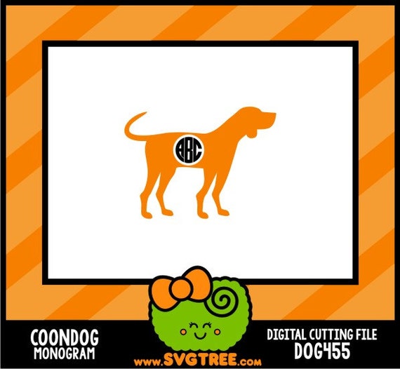 Dog Monogram Svg Hunting Monogram Svg Coonhound Commercial Etsy