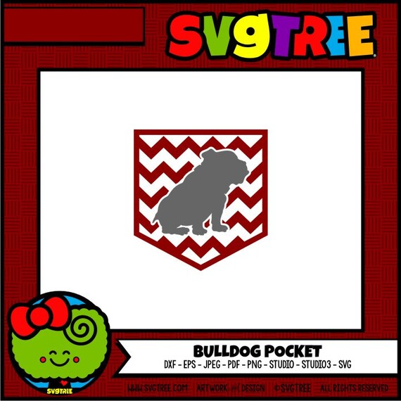 Bulldog Svg Pocket Svg Chevron Svg Commercial Free Cricut Etsy
