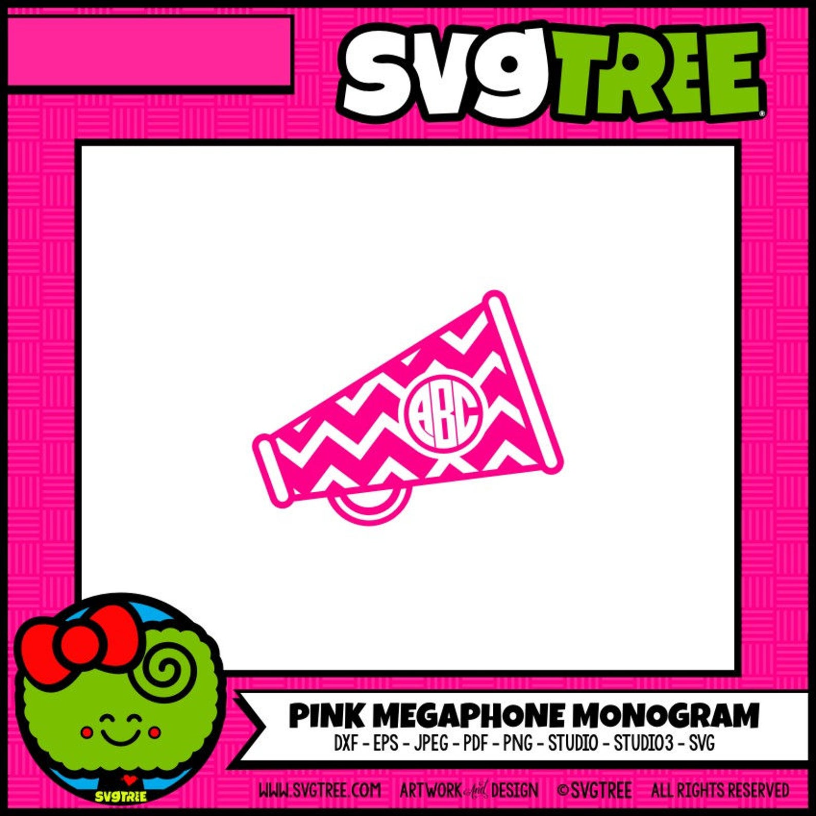 Download Megaphone SVG Cheer Monogram SVG Monogram svg Cheer Mom SVG | Etsy