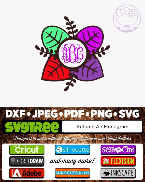 Download Items similar to Thanksgiving Monogram SVG, Fall Monogram SVG, Autumn Decor, Leaves SVG, Vector ...