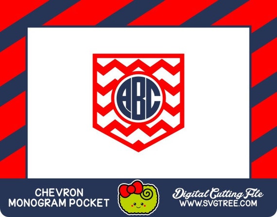 Pocket Svg Monogram Pocket Tee Chevron Svg Applique Svg Etsy