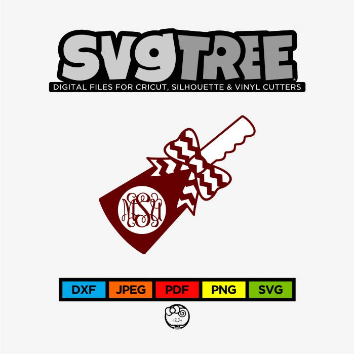 Cowbell SVG Bow Monogram SVG Chevron Bow SVG Cricut Files | Etsy