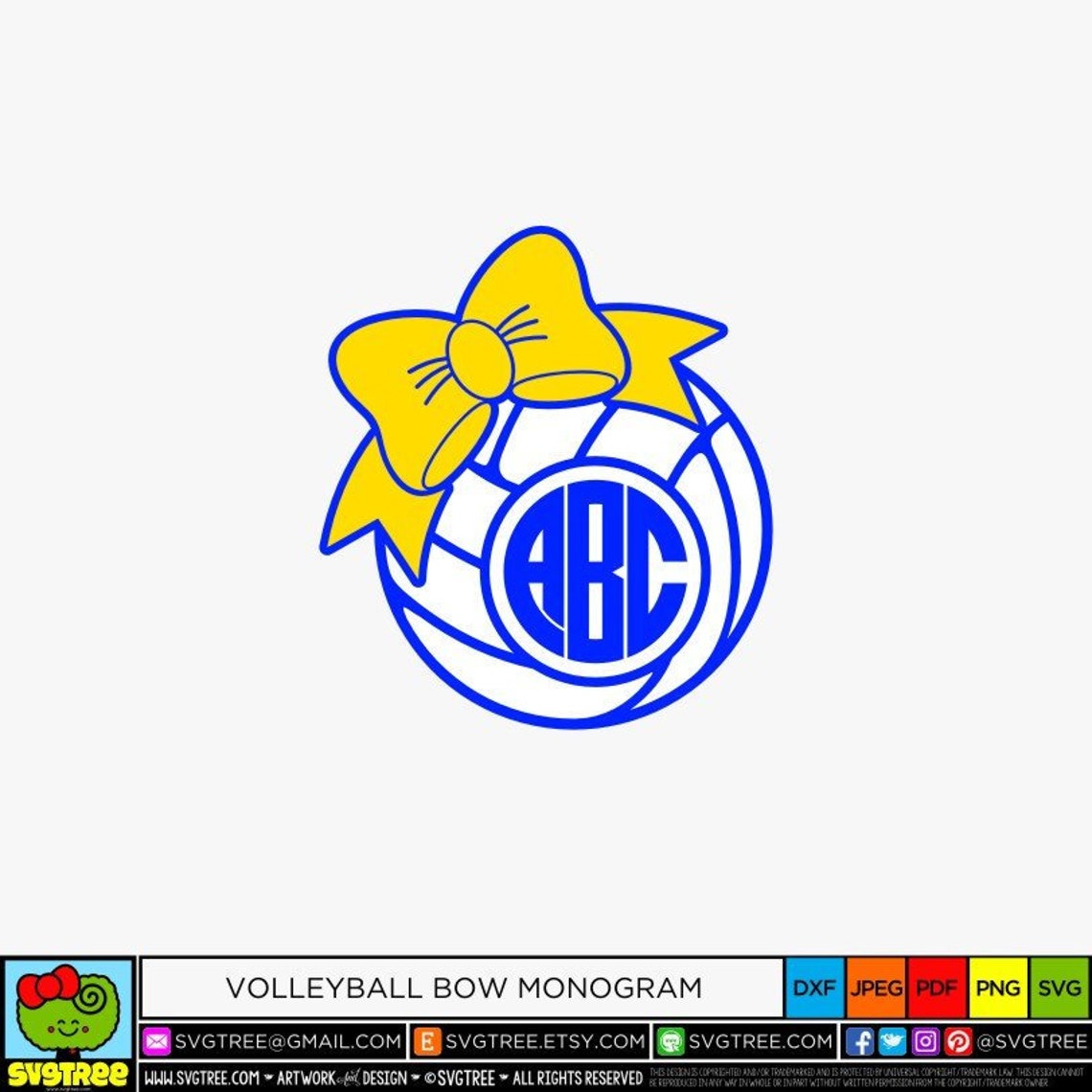 Download Volleyball Monogram SVG Volleyball SVG Bow Monogram SVG | Etsy