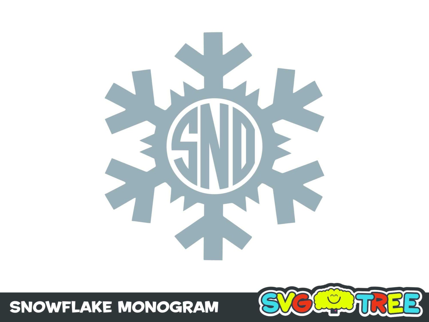 Download Snowflake Monogram Christmas Monogram SVG DXF Vector Files ...