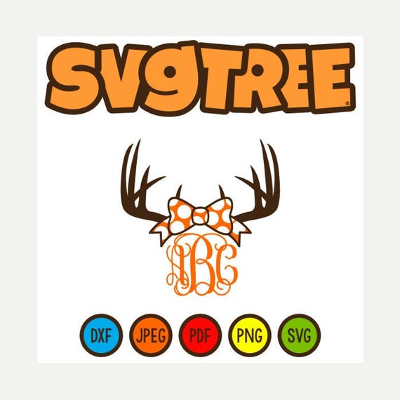 Download Deer Antler Svg Deer Antler Monogram Svg Southern Monogram Etsy