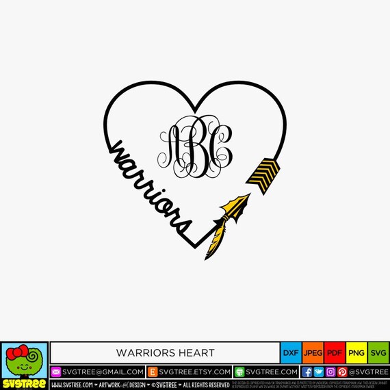 Download Warrior Svg Arrow Heart Svg Boho Svg Heart Monogram Svg Etsy