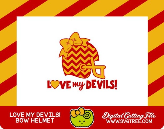 Football Helmet Bow Svg Devils Football Svg Svg Files Vector Etsy