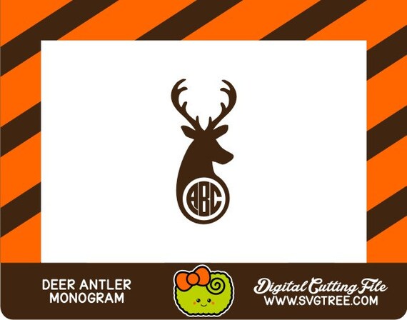Download Deer Antler Monogram Svg Deer Antler Svg Circle Monogram Svg Etsy
