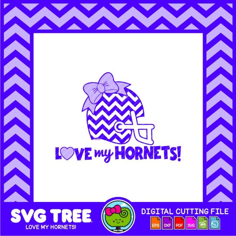 Download Football Helmet SVG Chevron Bow SVG Hornets SVG Files | Etsy