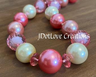 Pouty Pink Chunky Bead Necklace